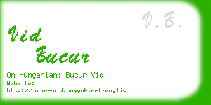vid bucur business card